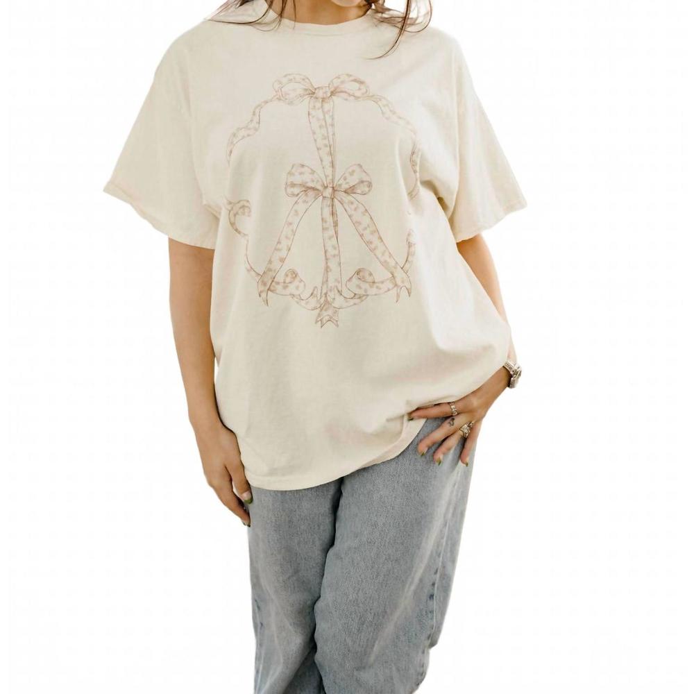 NEW LIVYLU ditsy floral thrifted graphic tee in off white - Picture 2 of 4